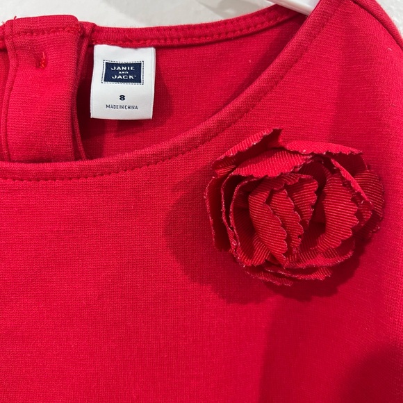 Janie and Jack Drop Waist Red Holiday Dress Size 8 - Picture 3 of 4